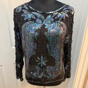 Vintage 80’s Metamorphosis 100% Silk Top – Size M‎ – Made in India